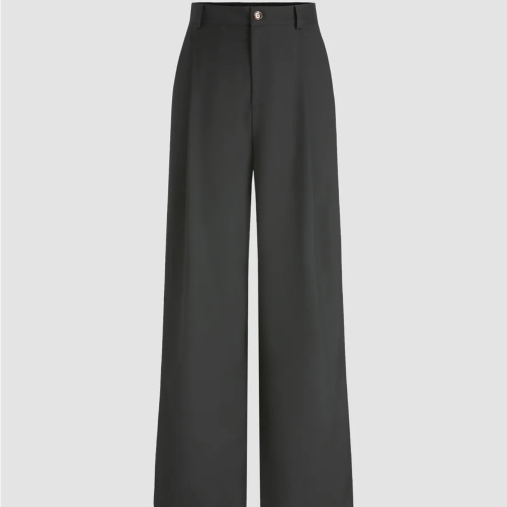 Cider Solid Straight Leg Trousers - Black - Women's XL